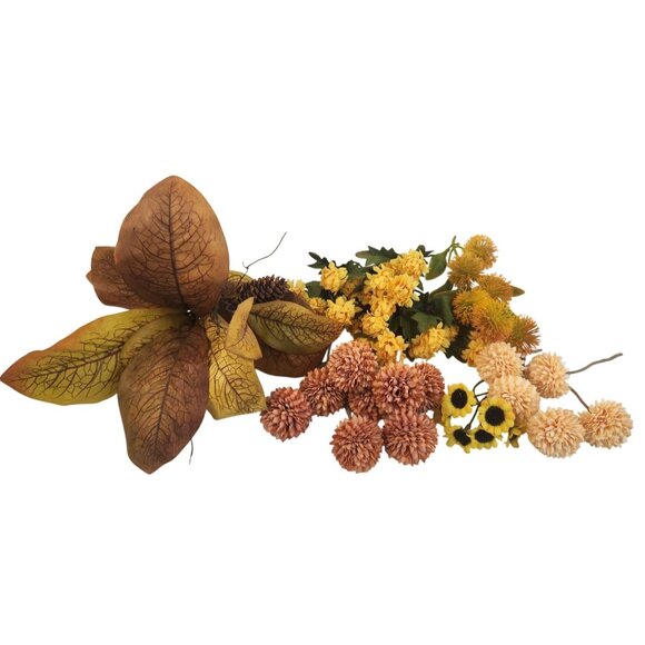 Autumn Floral Arrangement Supplies Mix Mums Fall Leaves Berries Wreath Craft Déc - Picture 1 of 16